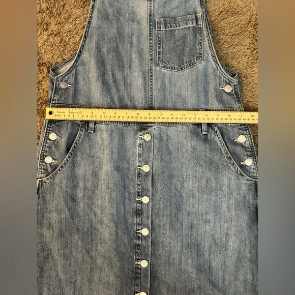 LEVI’S BLUE JEAN LONG SKIRT OVERALLS, size L - Picture 6 of 13